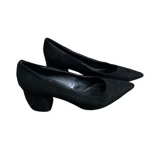Bershka Black Pointy Classy Business Small Chunky Heels